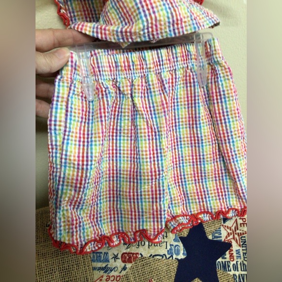 Vintage Oshkosh Baby Seersucker Cotton 2PC  Set Size 3-6 Mos. Embroidered Fruit - Picture 13 of 13